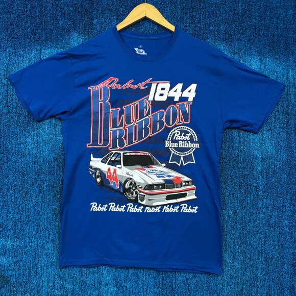 Pabst Blue Ribbon 1844 Race Car Graphic T-Shirt Size Medium - Picture 1 of 4